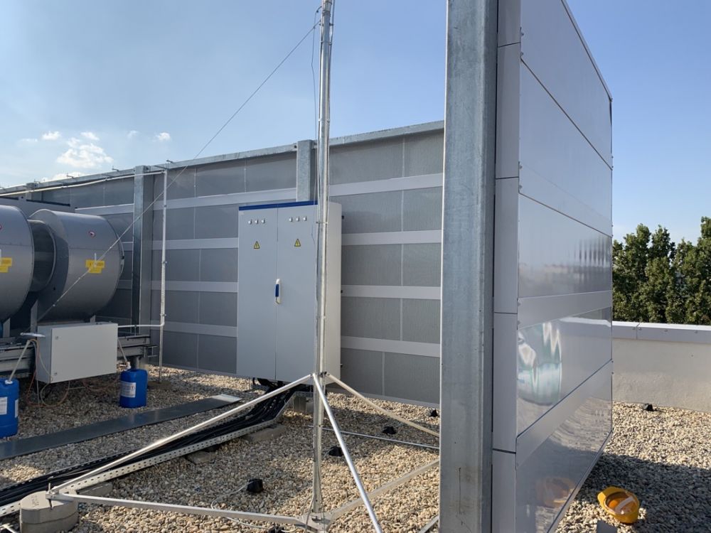 Noise Barrier for Chillers on Rooftop