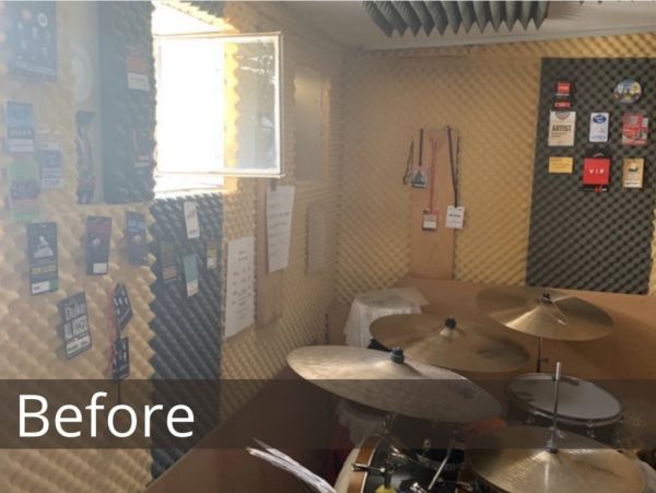 Sound insulation of drum studio