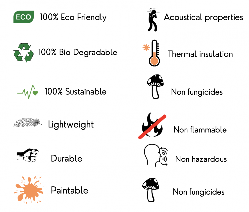 INTRODUCING THE WORLD'S FIRST 100%, NON-FLAMMABLE & BIODEGRADABLE HEAT & SOUND INSULATION MATERIALu