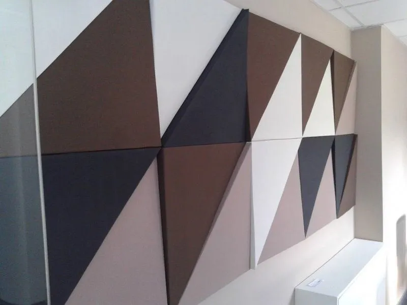 Acoustic wall treatment of a designer office