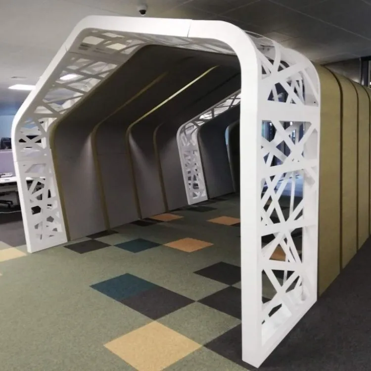Custom acoustic treatment of an open-plan IT office