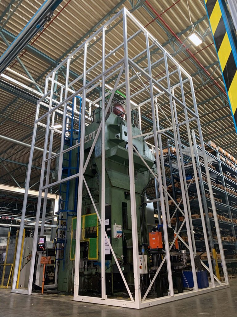 Soundproofing enclosure of punch press for Miba, Slovakia