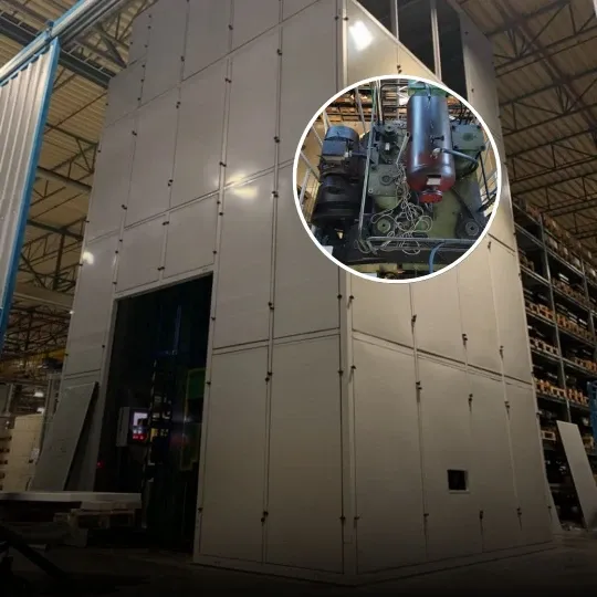 Soundproofing enclosure of punch press for Miba, Slovakia