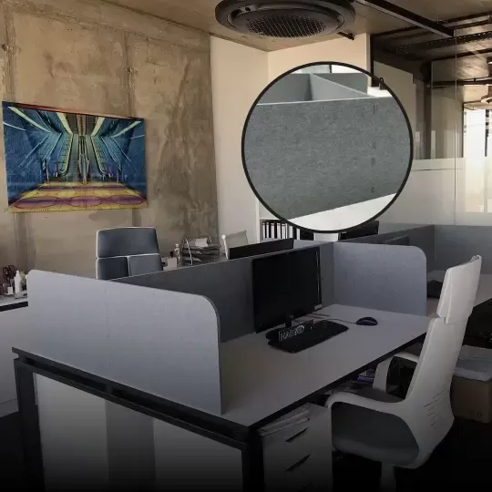 Decibel-Custom Felt Acoustic Dividers for Office Desks