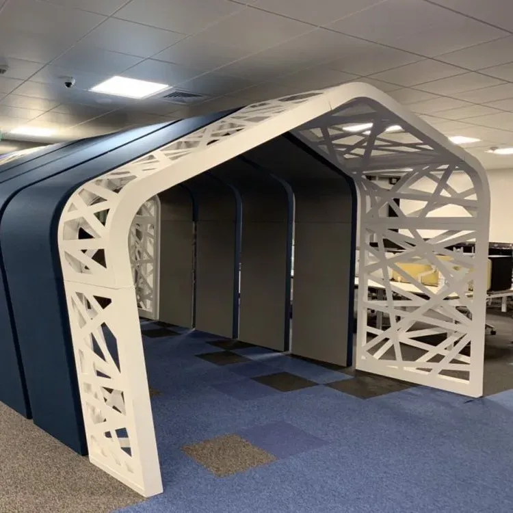 Custom acoustic treatment of an open-plan IT office