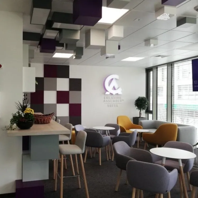 Custom acoustic treatment of an open-plan IT office