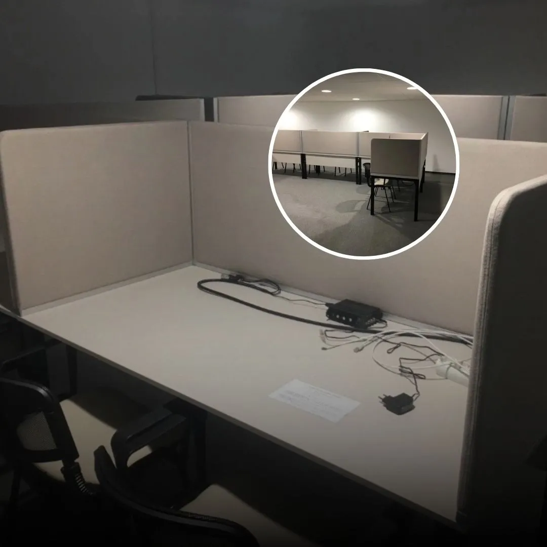 Acoustic separators for translators desks