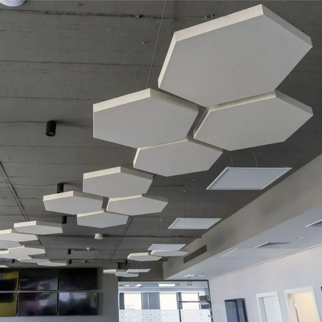 Acoustic panels installed in vibrant office