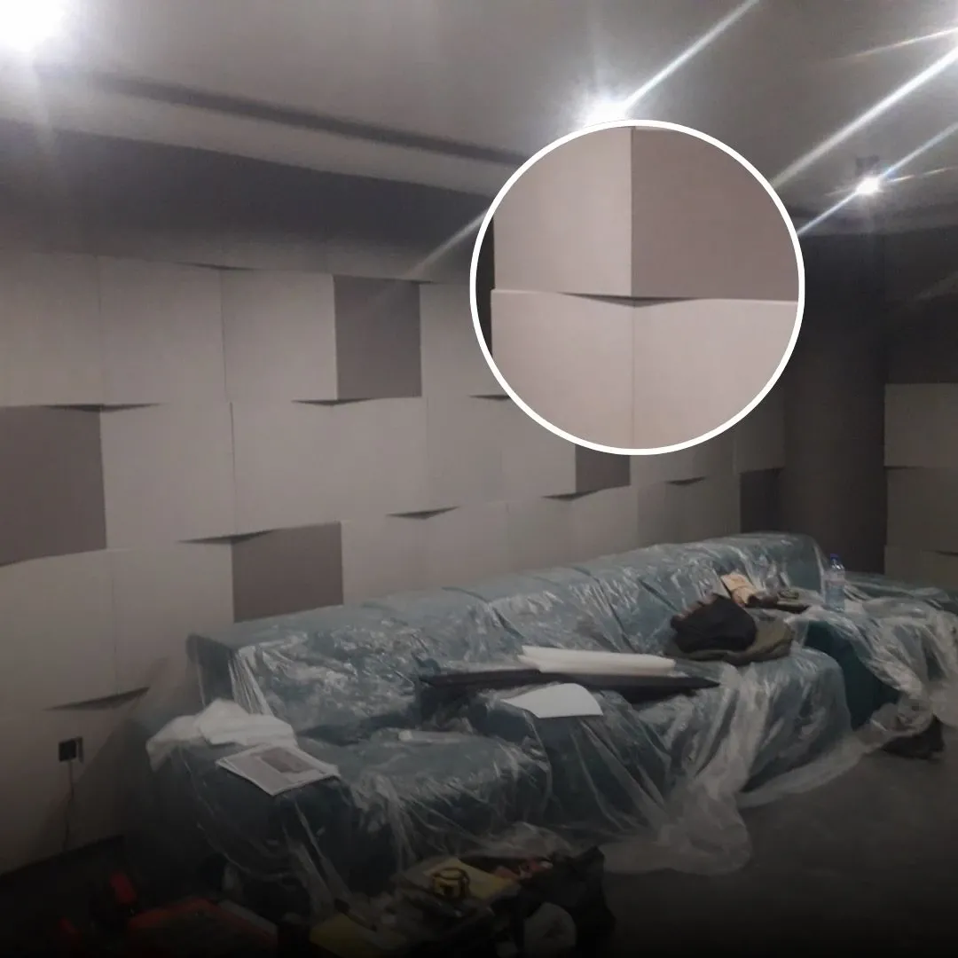 Home Cinema Acoustic Treatment with Textile and Felt Panels